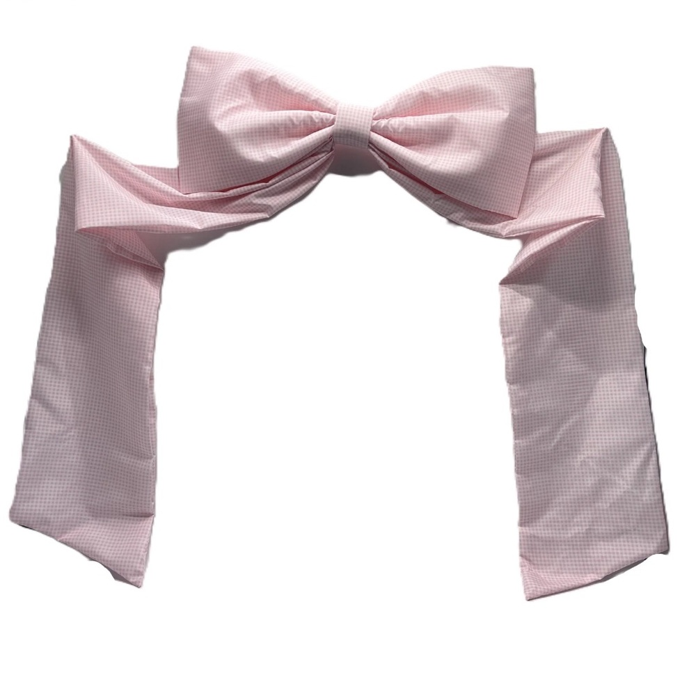 Large! My Texas House Oversized Pink & White Gingham Spring Easter Bow 2’ x 4’